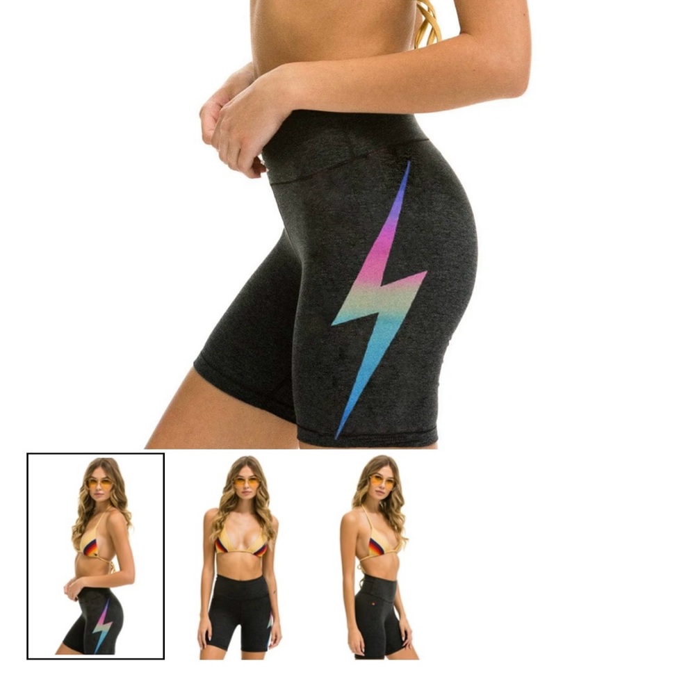 BOLT FADE 6IN HI-RISE
BIKER SHORT - CHARCOAL Size Large AVIATOR NATION